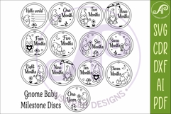 Gnome Baby Milestone Discs SVG for Laser Cutting Product Image 6