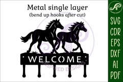 Running horses Key holder designs for wood and metal Product Image 5