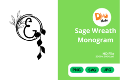 Sage Wreath Monogram Product Image 1