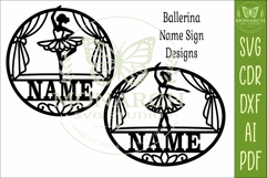 Ballerina Name Sign SVG | Personalized Ballet Wall Decor Product Image 5