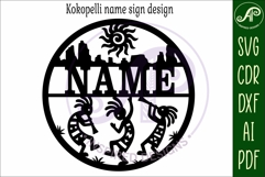 Kokopelli themed name sign svg laser Product Image 5