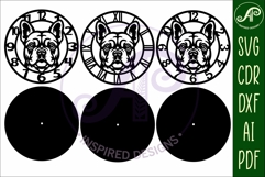 French Bulldog clock wall clock laser cut file Product Image 5