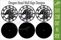 Dragon Clock Laser Cut File, Fantasy Dragon Wall Clock SVG Product Image 5