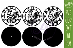 Rooster Wall Clock SVG Farmhouse Clock Laser Cut File Product Image 5