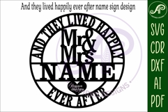 Wedding couples Mr and Mrs name sign svg laser Product Image 5