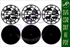 Sheep Farm clock wall clock laser cut files Product Image 5
