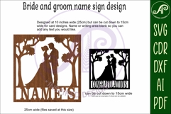 Wedding bride and groom name sign svg laser Product Image 5