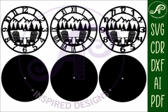 Adirondack chair mountains wall clock laser cut files Product Image 5