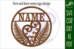 New Zealand themed name sign design for laser cutting Product Image 5