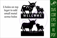 Highland Cow Key holder designs for wood and metal Product Image 5