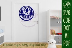 Hiker male name wall art sign, SVG file Product Image 6