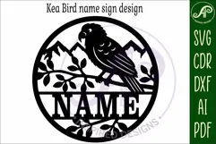 Kea New Zealand bird themed name sign svg laser Product Image 6