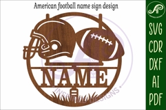 American football theme name wall art sign, SVG personalized Product Image 5
