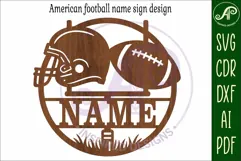 American football theme name wall art sign, SVG personalized Product Image 5