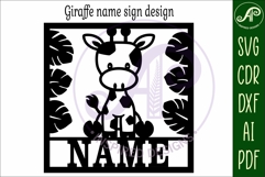 Giraffe name wall art sign or card Product Image 5