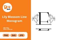Lily Blossom Line Monogram Product Image 1