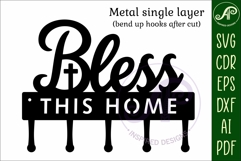 Bless This Home Key Holder SVG, Christian Key Racks Product Image 5