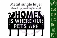 Pet Key Holder SVG Cat Dog Key Rack Laser Cut &amp; Metal Product Image 5