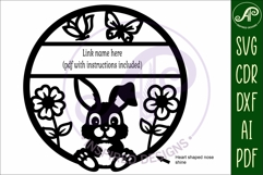 Cute Bunny themed name sign svg laser Product Image 5