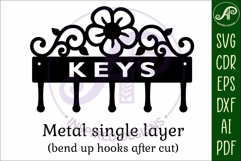 Flower flourish home Key holder designs for wood and metal Product Image 5