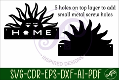 Sun Home Key Holder SVG Laser Cut File Entryway Hooks Product Image 5