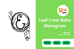 Leaf Crest Boho Monogram - Hand Drawn Botanical Letters Product Image 1