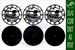 Loon duck clock wall clock laser cut files Product Image 5