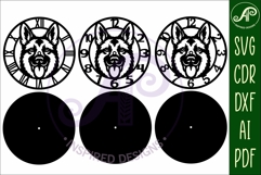 German Shepherd dog clock wall clock laser cut file Product Image 5