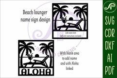 Beach lounger name wall art sign or card Product Image 5
