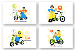 10 E Bike Commuting Illustration Product Image 2