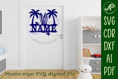 Surfers beach name sign svg laser cut file Product Image 5