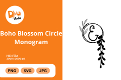 Boho Blossom Circle Monogram - Floral Bohemian Letter Frames Product Image 1
