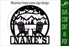 Adirondack chairs name wall art sign, SVG personalized Product Image 5