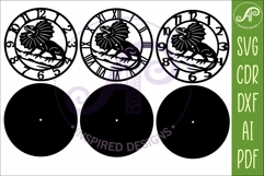 Frill Neck Lizard Clock SVG, Reptile Laser Cut Clock Design Product Image 5