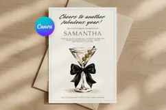 Cocktail Party Birthday Invitation Canva Template Product Image 1