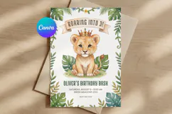 Lion King Birthday Invitation Template, Jungle Cub Party Product Image 1