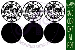 Farm fields wall clock laser cut files Product Image 5