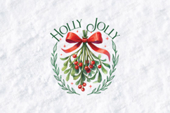 Holly Jolly Christmas Wreath Holiday T-Shirt Design SVG Product Image 3