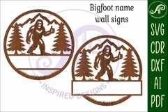 Bigfoot thumbs up Name sign svg laser cut template Product Image 5