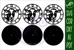 Holstein Cow Clock SVG Milking Cow Wall Clocks Product Image 5