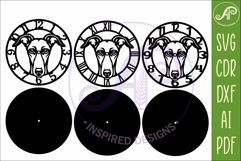 Greyhound Dog clock wall clock laser cut file 2 Product Image 5