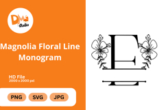Magnolia Floral Line Monogram Product Image 1