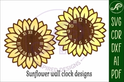 Sunflower shape clock wall clock laser cut Product Image 5