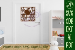 Teacher square name sign svg laser Product Image 5