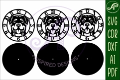 Rottweiler dog clock wall clock laser cut file Product Image 5