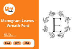 Monogram Leaves Wreath Font Product Image 1