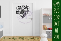 Mr and Mrs wedding floral heart name sign Product Image 5