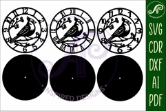 Cardinal Bird Wall Clock SVG, Laser Cut Clock Design Product Image 5