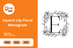 Square Lily Floral Monogram Product Image 1