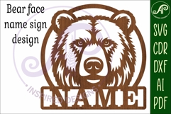 Bear face name sign svg laser Product Image 5